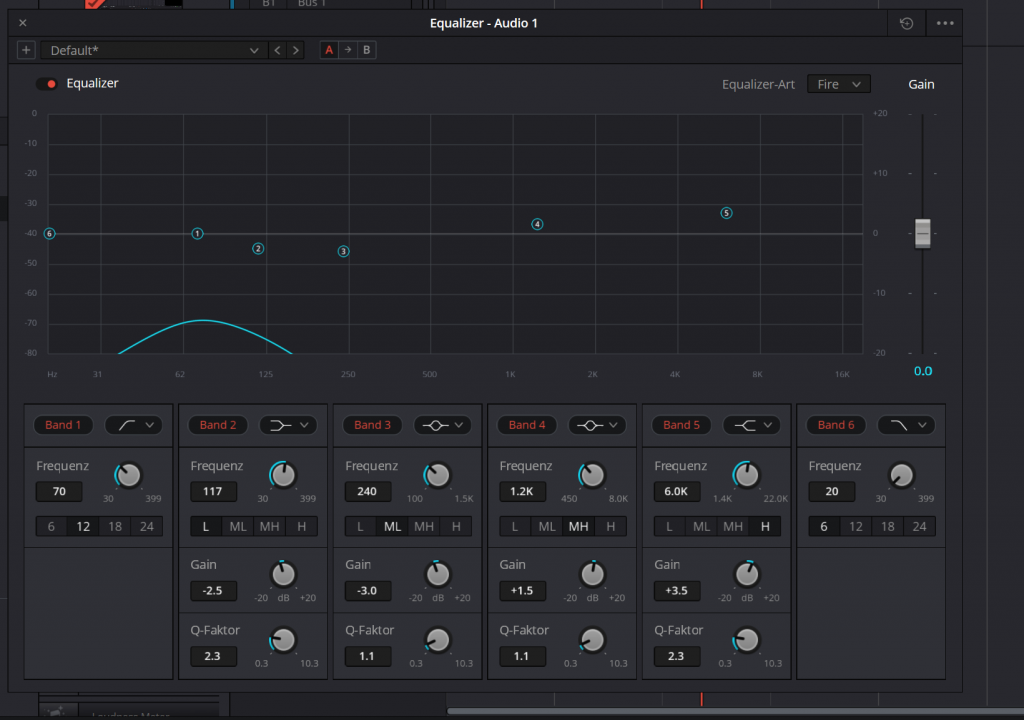 EQ bei Sprachaufnahmen einstellen